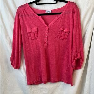 Antonelle Fuchsia Linen Blouse Size T5/2XL